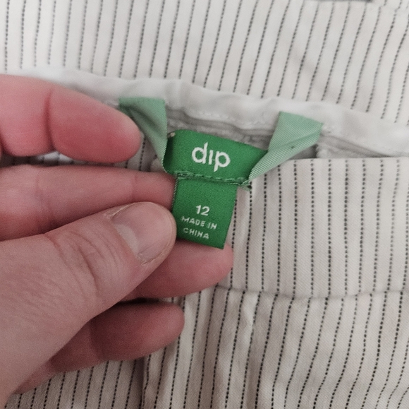 DIP Off White Striped Stretch Straight Leg Pants! - Picture 3 of 8